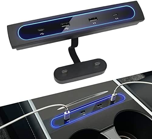 Multifunction USB hub with light for Tesla Model 3 and Model Y