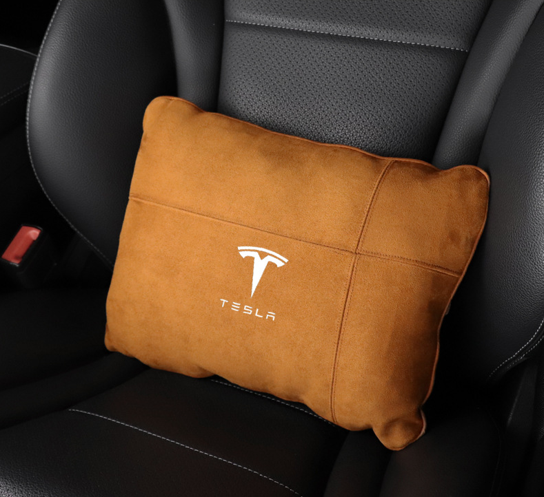 Tesla Headrest Pillow + Lumbar Pillow - Suede Wool – OHO Tesla Shops
