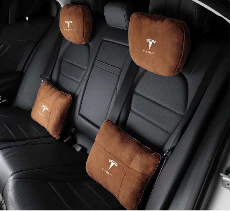 Tesla Headrest Pillow + Lumbar Pillow - Suede Wool